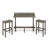 3-Piece Balcony Bar Set With Bottom Shelf Table And 2 Stools Finish