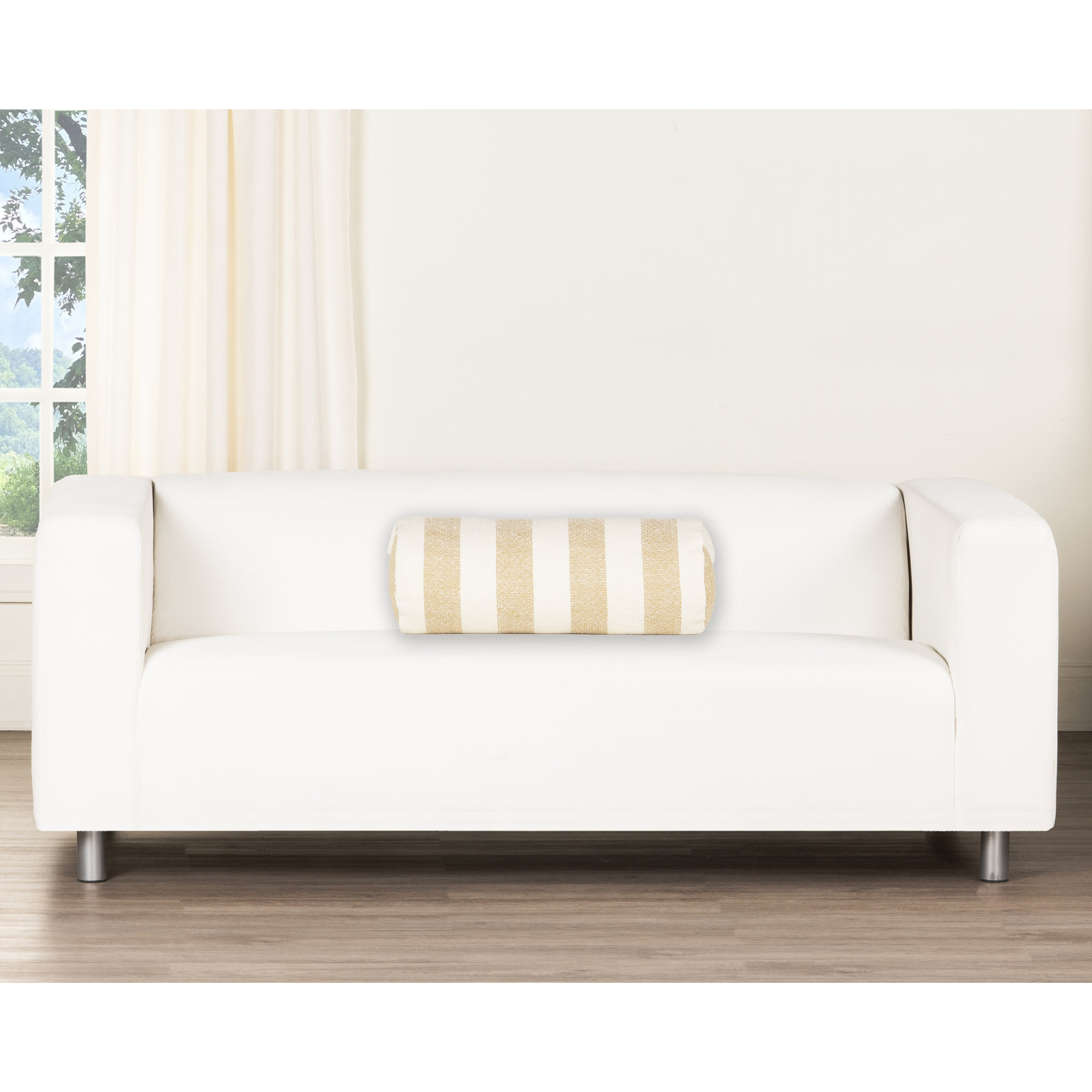 21" x 8" Throw Pillow, Yellow Striped