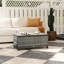 Rattan Coffee Table with Tempered Glass Top Garden Patio, Grey