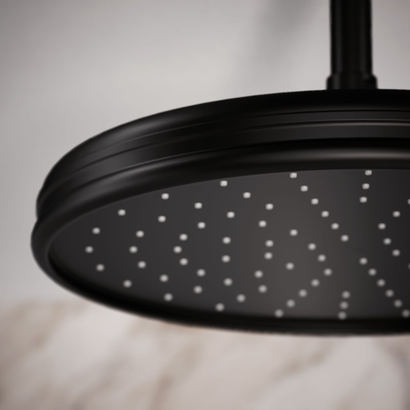 Rain Fixed Shower Head, Matte Black