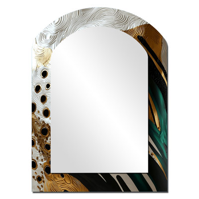 Or marocain Textiles II - miroir mural arqué doré