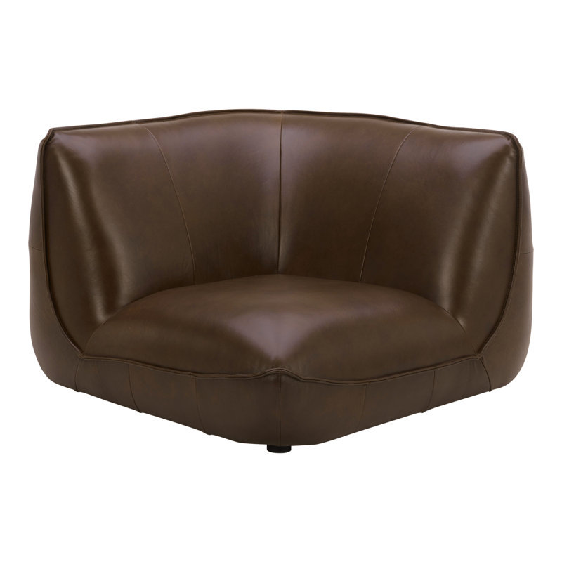 Chaise de coin en cuir Zeppelin Hickory grillé
