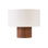 Lampe de table DEL Mid-Century moderne 10 "avec base en bois brun et abat-jour crème Oliver