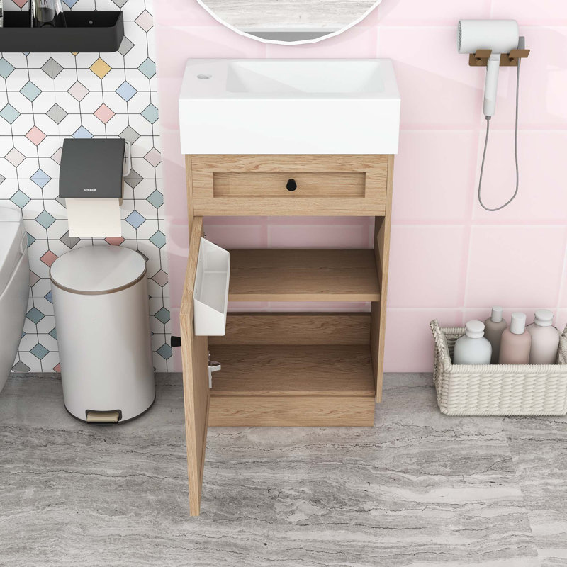 Meuble-lavabo avec lavabo et tablette réglable