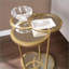 Table basse géométrique à miroir avec rangement, conception abstraite peu encombrante pour le salon