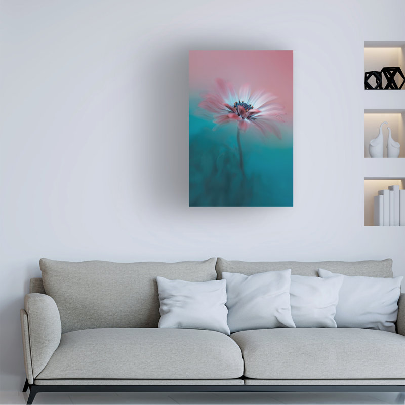 Art sur toile rose, Lydia Jacobs, H 19 po x l 12 po x P 2 po