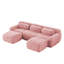 Canapés rembourrés en peluche rose moderne pour le cinéma maison