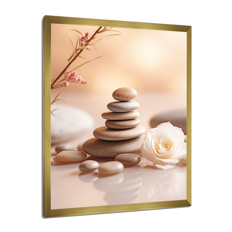 Spa Serenity Zen Stones délicat équilibre Cairn I - art mural en pierre spirituelle, H 44 po x l 34 po x P 1,5 po