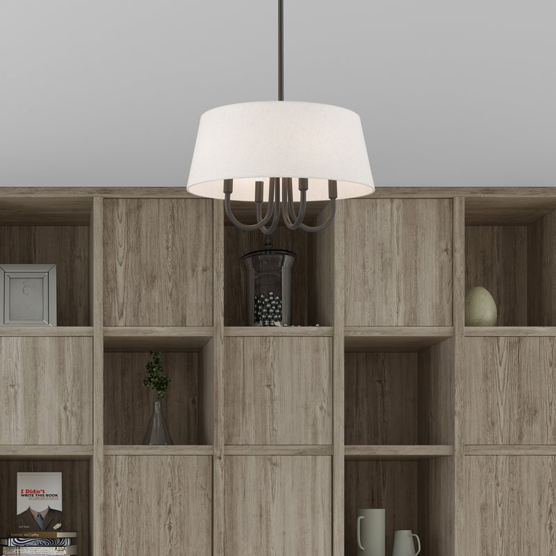 Lustre tambour 4 lumières Barbora, Gruau, Bronze anglais