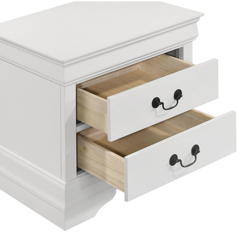 Ensemble de chambre à coucher simple 4 pièces Nim, commode, tête de lit-bateau brun foncé Nim, Brun cappuccino / nickel