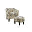 Fauteuil d'appoint avec dossier rond et tissu blanc