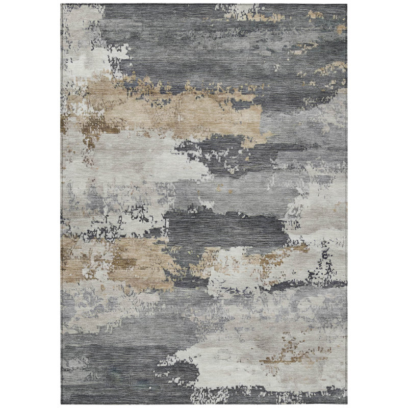 Machine Washable Indoor/Outdoor Karr ACN2372 Abstract Rug, Rectangle 5' x 7'6"