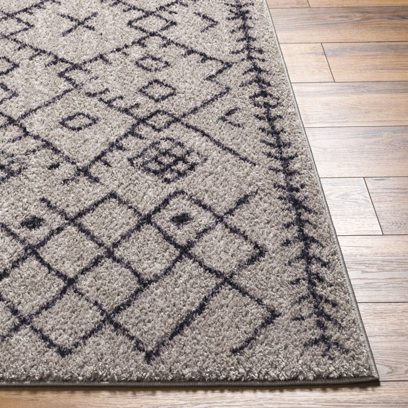 Shelanda Sterling Grey Machine Washable Area Rug, Rectangle 8'10" x 11'9"
