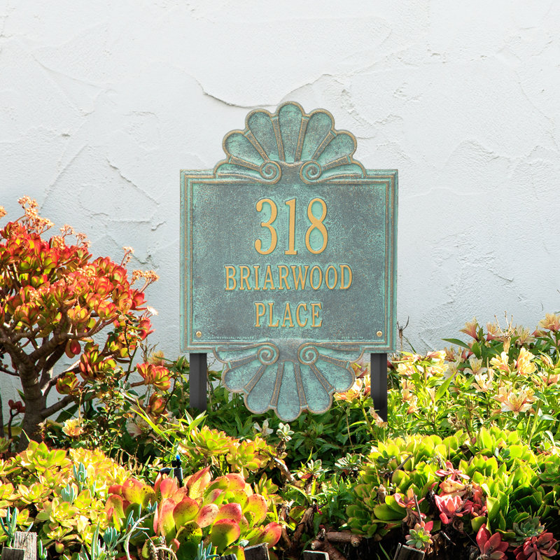 Plaque d'adresse sur 3 lignes Signature Series, Vert-de-gris, Bronze, Oui