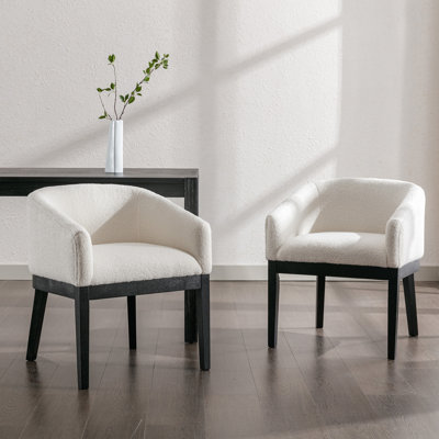 Belsford 19.25 " H Upholstered Oak Solid Wood Armchair