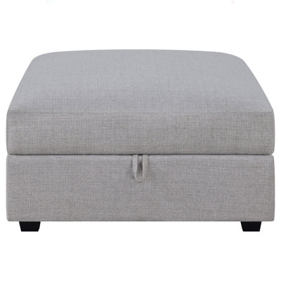 Austin Grey Square Upholstered Storage Ottoman