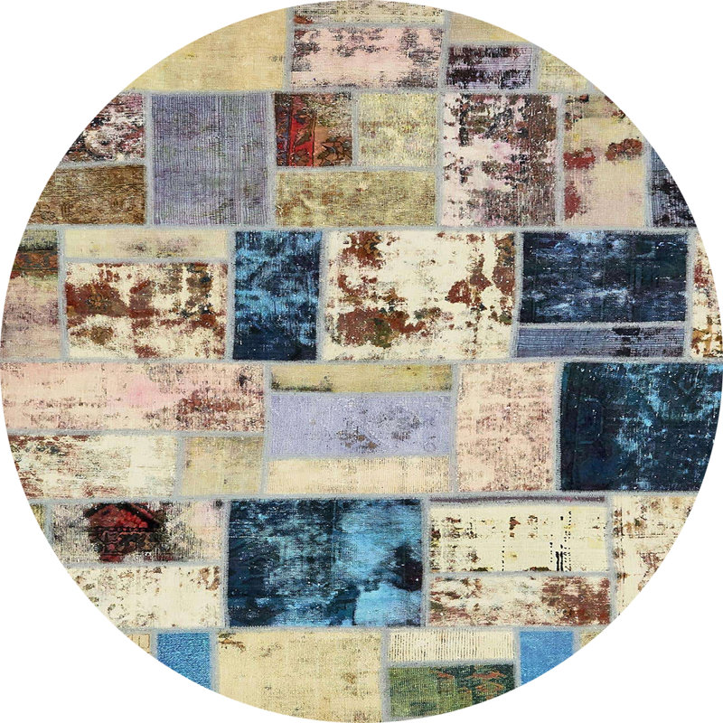 Abstract Indoor Rug, Round 6'