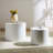 Nested Table Set 2 Pieces, MDF Coffee Table Set Living Room/Lounge Area, White-784215006