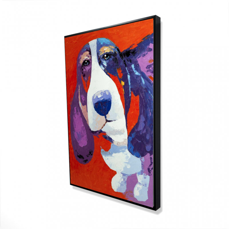 «Basset coloré et abstrait», H 36 po x l 24 po