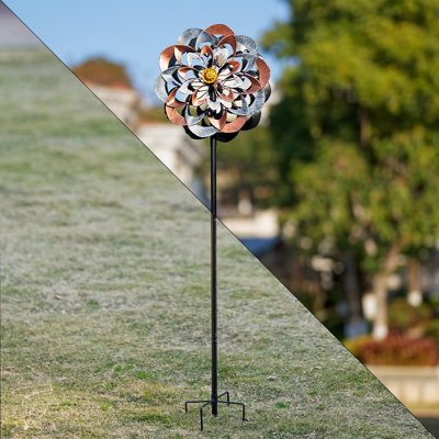 Wind Sculpture Spinner With 360° Metal Stake
