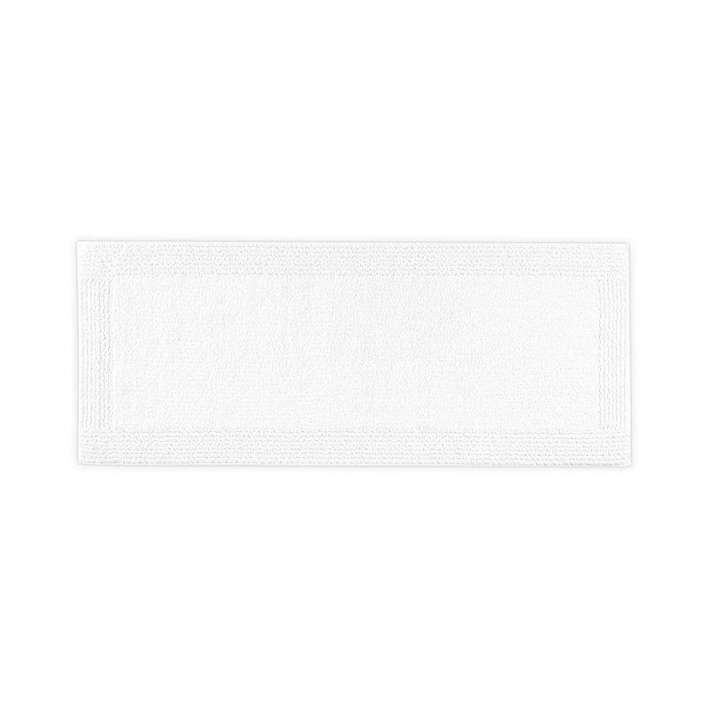 1 PCS 24X60" 100% Cotton Tufted 3000 GSM Reversible Bath Rug White, White, Single - 60" L x 24" W