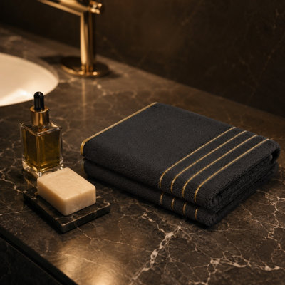 Bath TowelsStripe Bath Towel  Soft Absorbent Bathroom Towel With Decorative Gold Drying Towel For Home Spa Gym Hotel Use  75 X 35 Cm