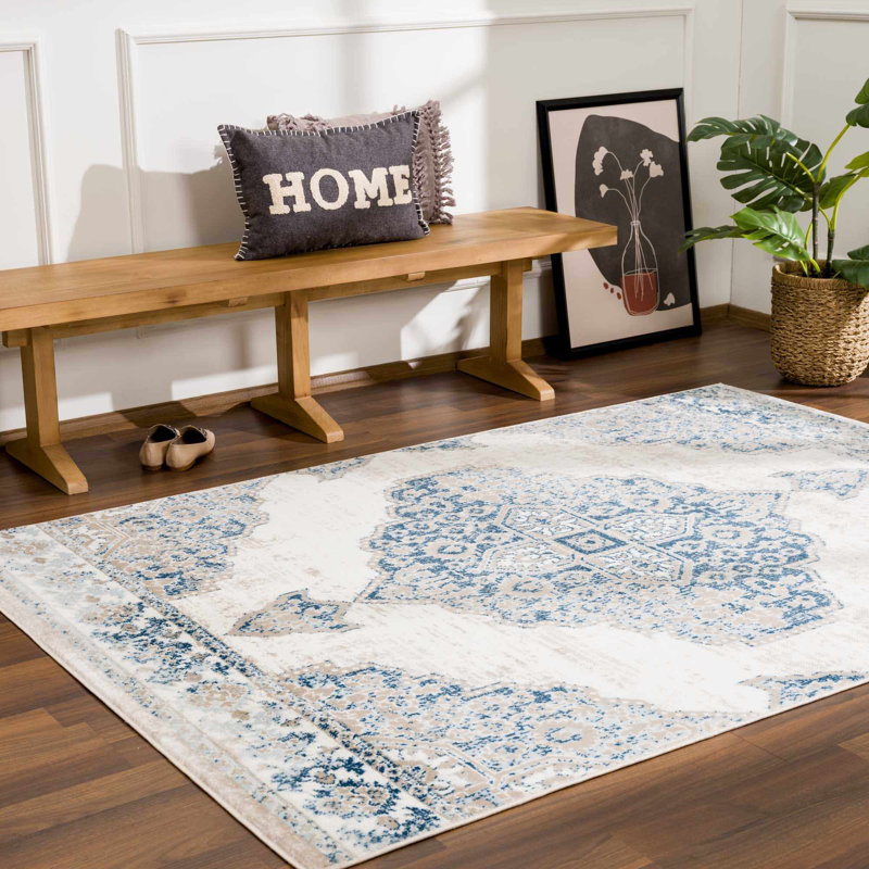 Jahmil Oriental Boho Blue Area Rug, Rectangle 5'3" x 7'3"