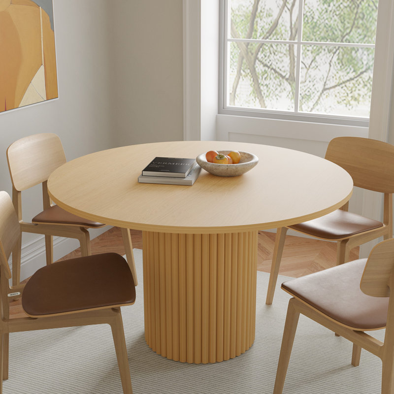 Astraea Round Wood Dining Table, 29.6"H x 47"L x 47"W, Natural