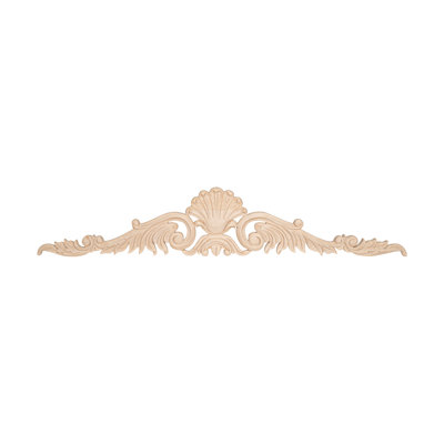 4-3/8 in x 23-7/8 in x 1/2 in Unfinished Hard Maple Wood Onlay Acanthus Wood Applique