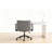 Ergonomic Leather Criss Cross Chair - Flip-Up Arms, 360° Swivel, Adjustable (Gray) | Home Office/Vanity-207090879