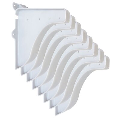 EZ Shelf - 8 End Brackets for Closet Shelves (No Hanging Rod) - White - for Mounting to Back Wall (Without Side Wall) or Joining 2 Units Together -  EZ Shelf from Tube Technology, EZS-EB-SW-8