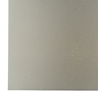 26cm H Silk Drum Lamp Shade in Grey