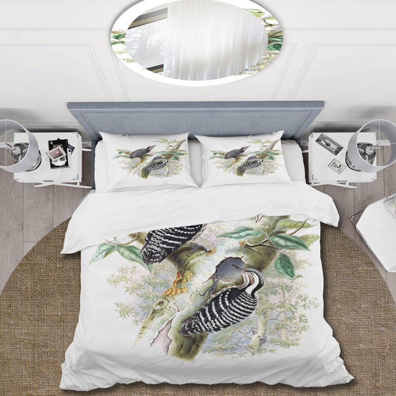 Ensemble de housse de couette Traditional Vintage Birds In The Wild V - Microfibre de polyester