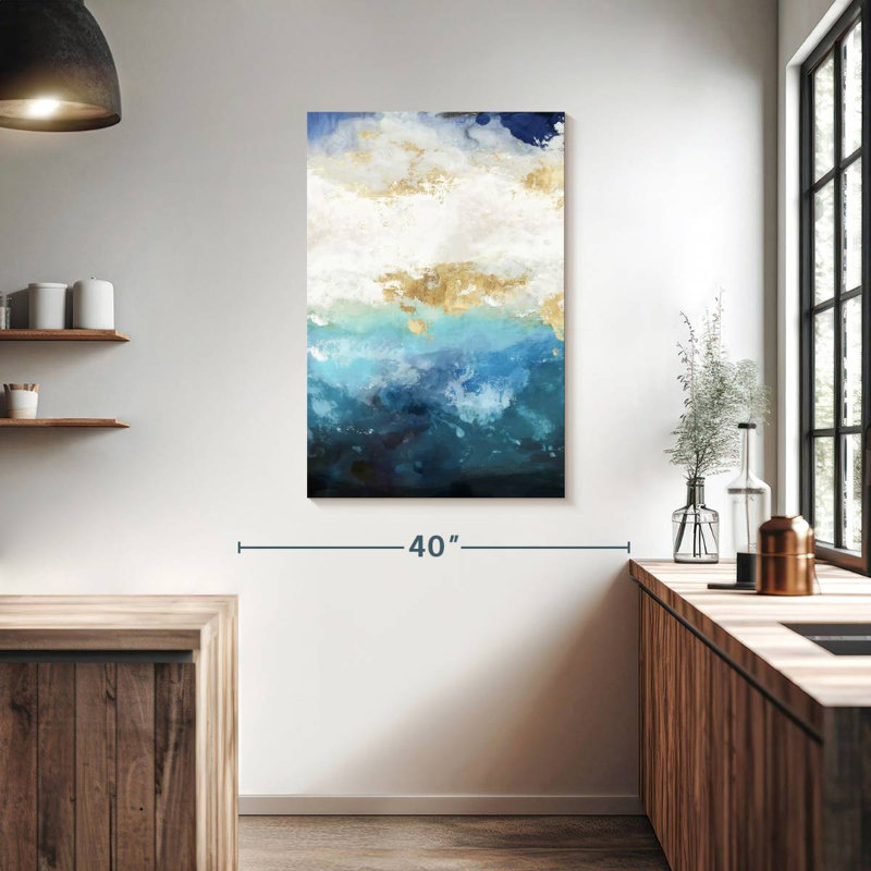Avery eau paysage abstrait, H 39 po x l 26 po