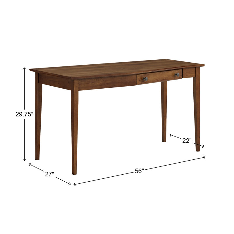 Malani Solid Wood Wedge Desk Left, Tuscan Brown