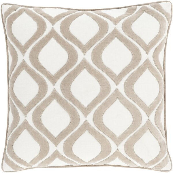 Luciana Beige 20 Square Decorative Throw Pillow