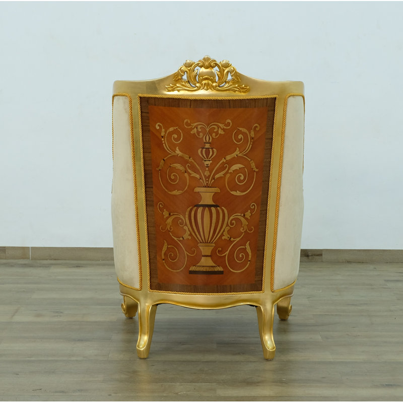 Luxor Tufted Wingback Chair, Gold
