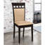 Chaises d'appoint Cappuccino (de 2), revêtement beige, chaises 2 pièces de style salle à manger, finition cappuccino, pièce chic