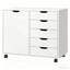 Armoire de rangement blanche à 5 tiroirs avec roulettes verrouillables, classeur mobile en acier pour l'organisation de bureau à domicile