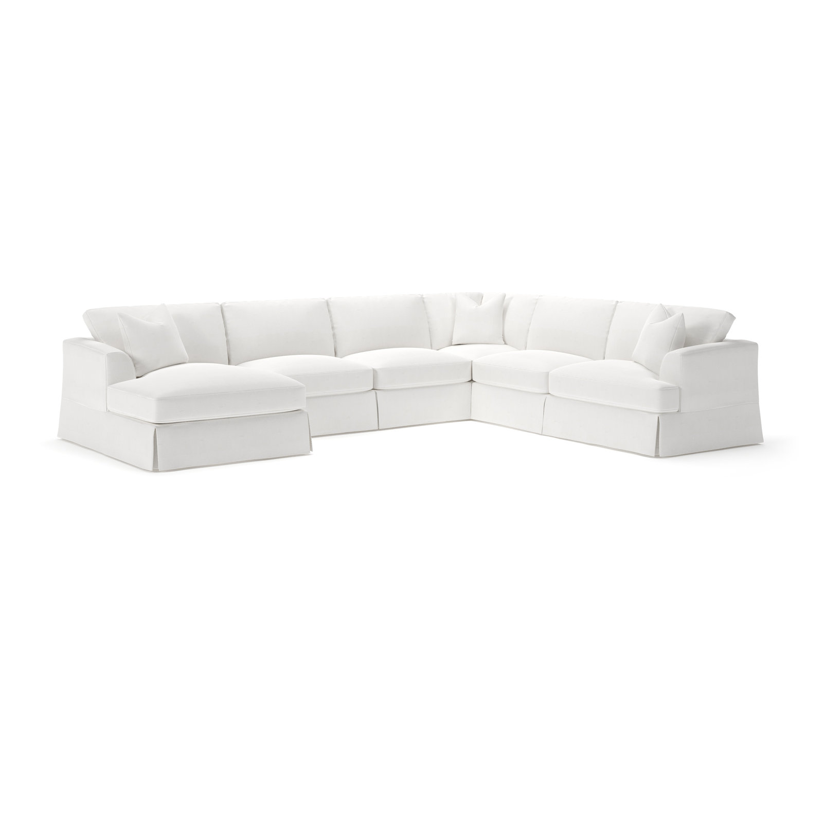 Lucia 151" W U-Shaped Sectional , Left Hand Facing, Drusky Moonglow Sustain® Basketweave