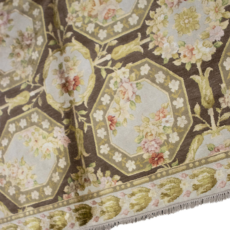 Handmade Silk and Wool Area Rug