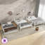 Lit double superposé double au dessus d'un lit double, peu encombrant, blanc-372158962-372158966