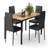 4-Person Solid Wood Dining Table Set with Leather-Trim Chairs and Space-Saving Design-15164475