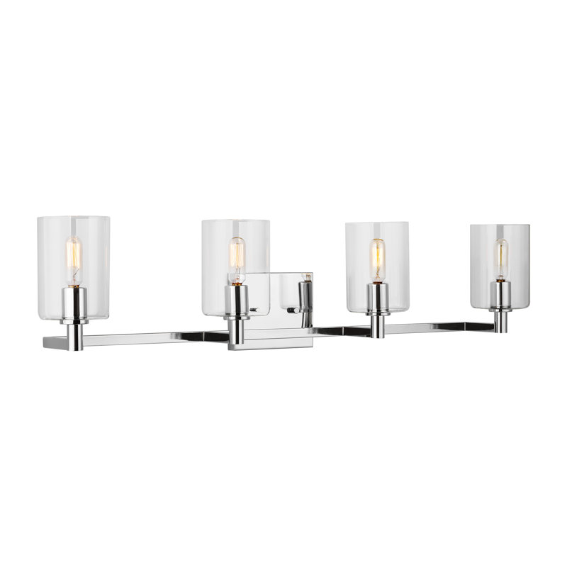 Éclairage de salle de bain à intensité variable 4 lumières Haines, Chrome chrome