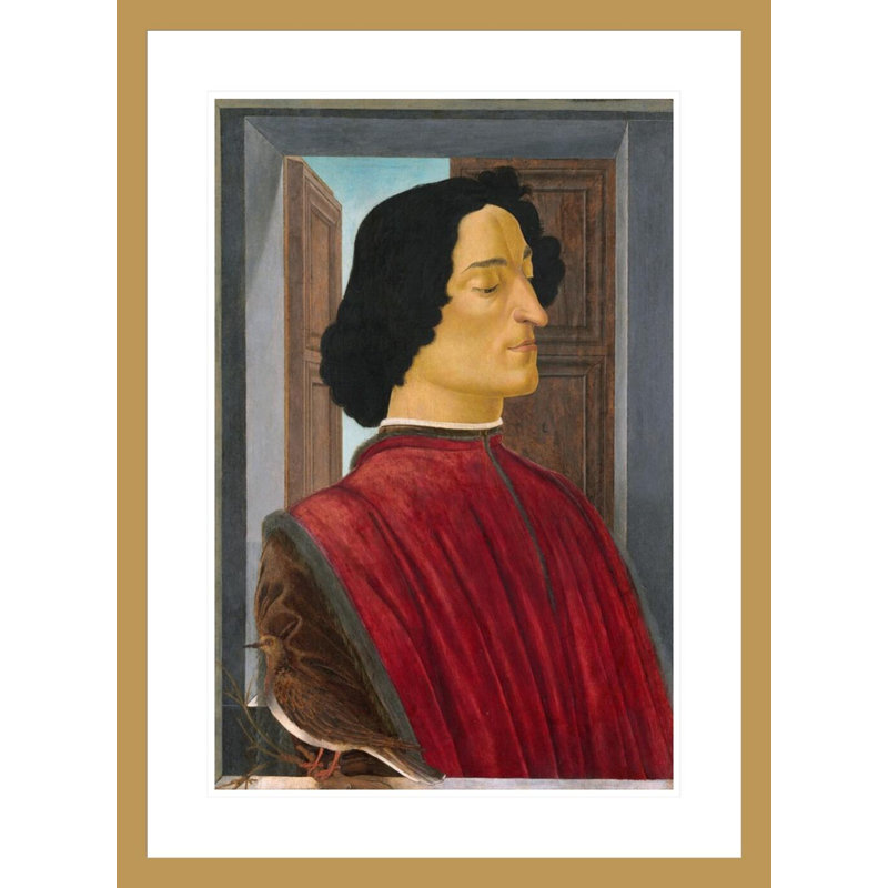 «Giuliano de 'Medici» par Sandro Botticelli, impression giclée encadrée, H 29,5 po x l 21,76 po