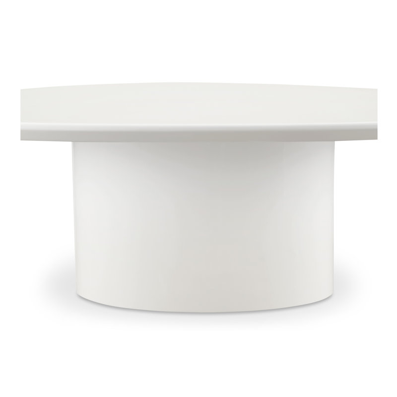Eden Solid Wood Coffee Table, Ivory White Lacquer
