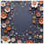 Motif floral bleu / orange