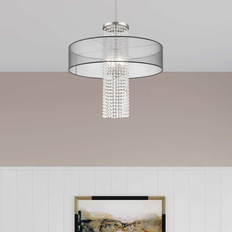 Haney 4 - Light Dimmable Drum Chandelier, Translucent Black