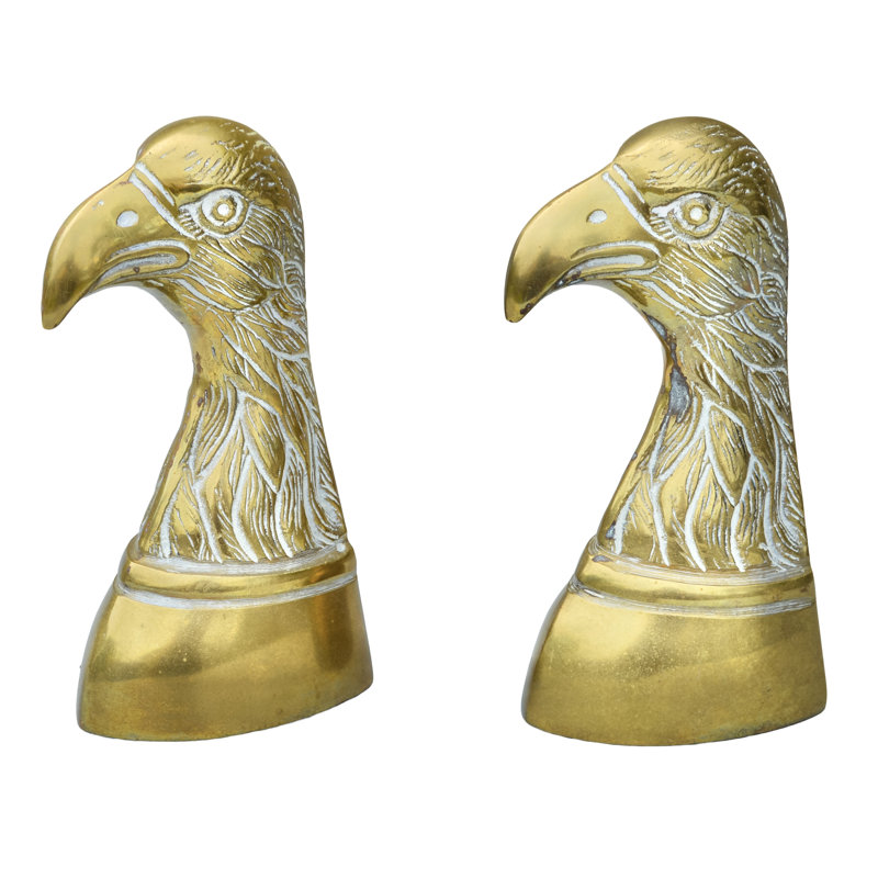 Handmade Americana Brass-Art Eagle Bookends- A Pair