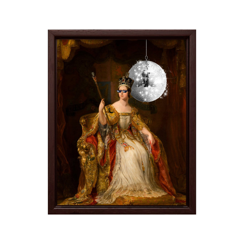 Couronnement de la reine altérée, Canvas, 16"H x 20"W, Brown Framed